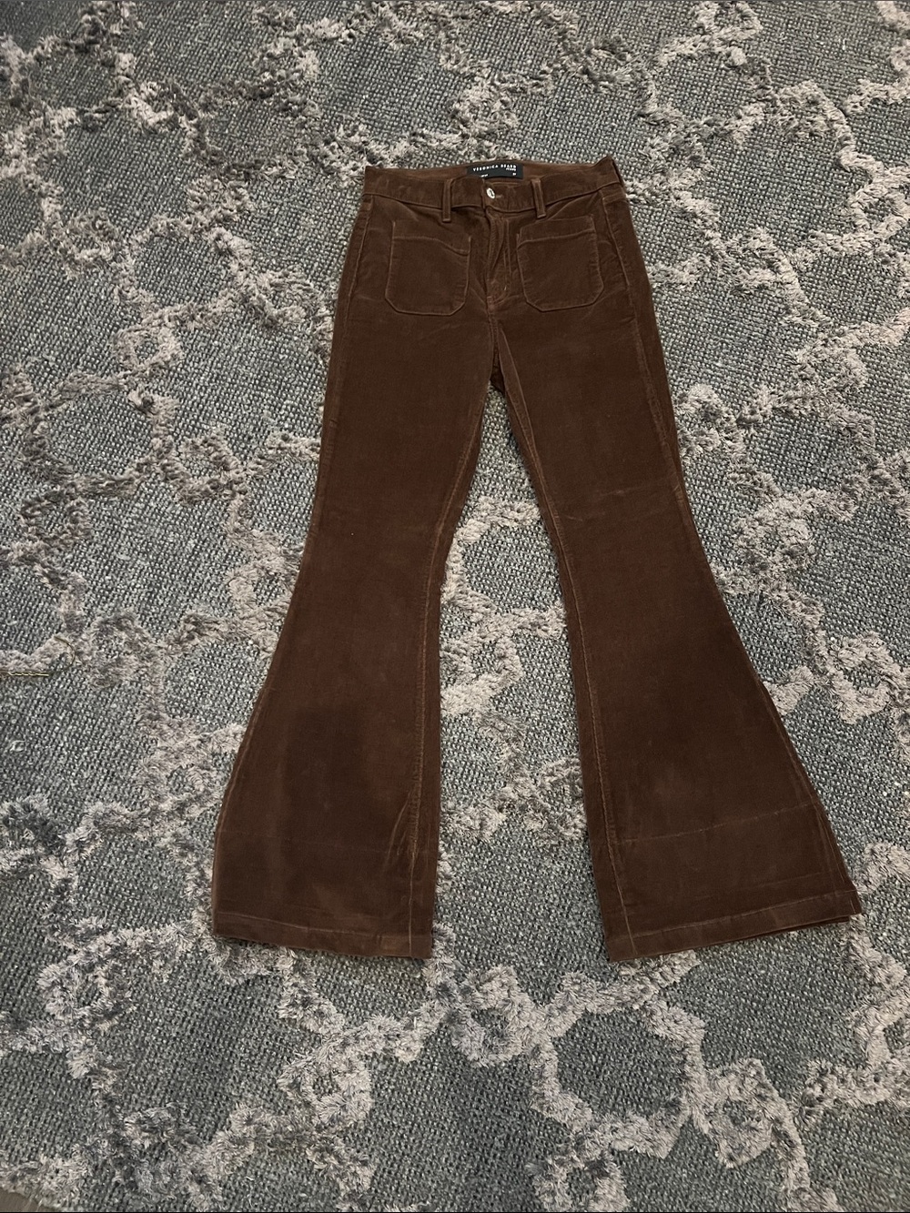 Veronica Beard Chocolate Brown Corduroy Flare Pants